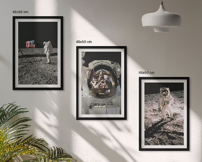Bilder-3er-set mit rahmen NASA-Mondlandung