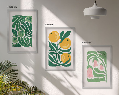 Gerahmtes bilderset Minimalistische Pflanzenmuster
