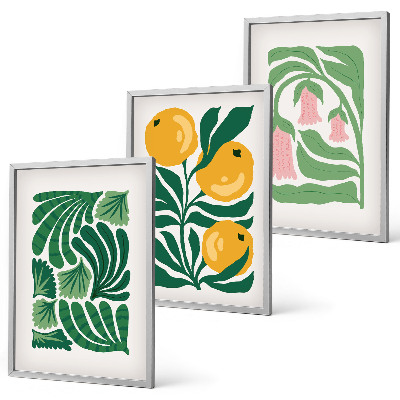 Gerahmtes bilderset Minimalistische Pflanzenmuster