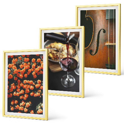 Bilder-3er-set mit rahmen Vintage Blumen Wein Geige