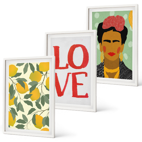 Gerahmtes bilderset Lemons LOVE Porträt von Frida