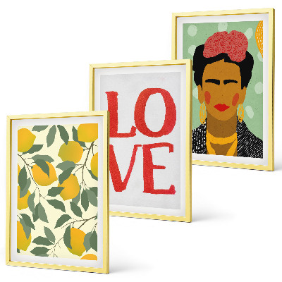 Gerahmtes bilderset Lemons LOVE Porträt von Frida