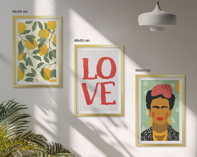 Gerahmtes bilderset Lemons LOVE Porträt von Frida