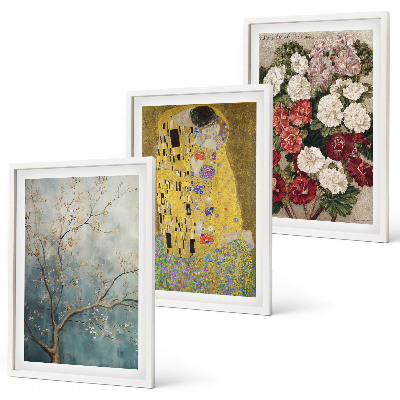Gerahmtes bilderset Blumen des Baumes (Gemälde von Klimt)