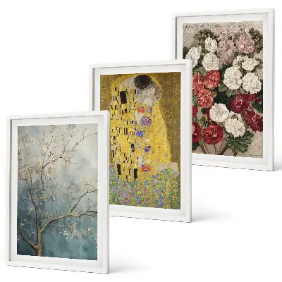 Blumen des Baumes gerahmtes Bilderset nach dem Gemälde von Klimt