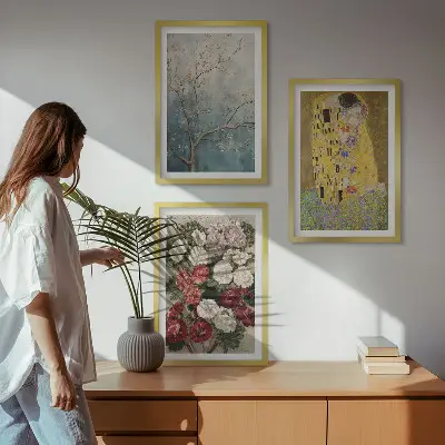 Blumen des Baumes gerahmtes Bilderset nach dem Gemälde von Klimt