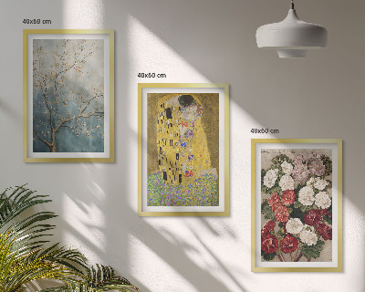 Gerahmtes bilderset Blumen des Baumes (Gemälde von Klimt)