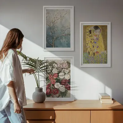 Blumen des Baumes gerahmtes Bilderset nach dem Gemälde von Klimt