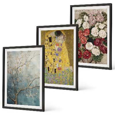 Gerahmtes bilderset Blumen des Baumes (Gemälde von Klimt)