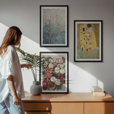 Gerahmtes bilderset Blumen des Baumes (Gemälde von Klimt)