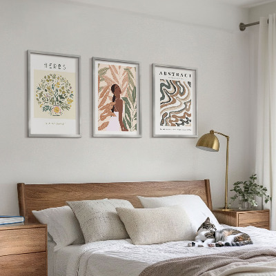 Bilder-3er-set mit rahmen Boho-Pastell-Minimalisten-Poster