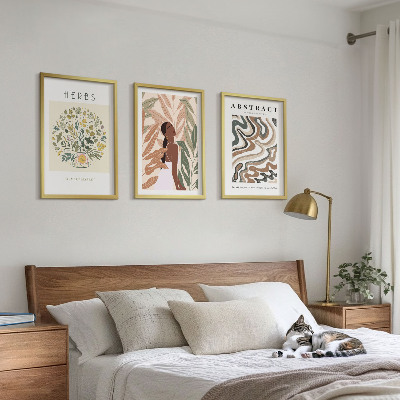 Bilder-3er-set mit rahmen Boho-Pastell-Minimalisten-Poster