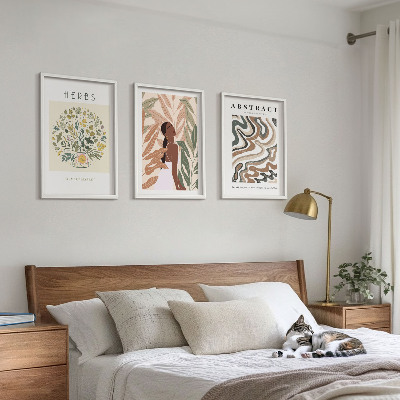Bilder-3er-set mit rahmen Boho-Pastell-Minimalisten-Poster