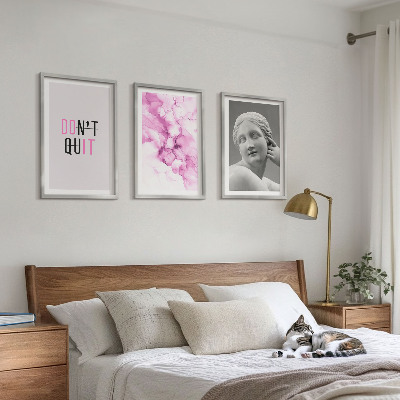 Bilder-3er-set mit rahmen Abstrakte Aquarellskulptur
