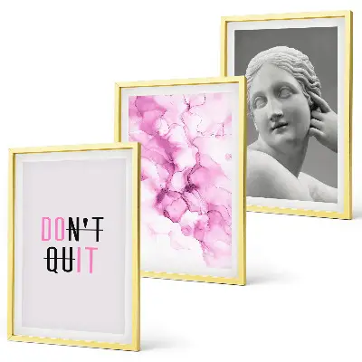 Abstrakte Aquarellskulptur 3er-Set mit Rahmen