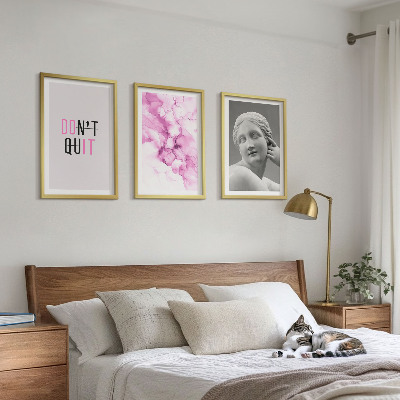 Bilder-3er-set mit rahmen Abstrakte Aquarellskulptur