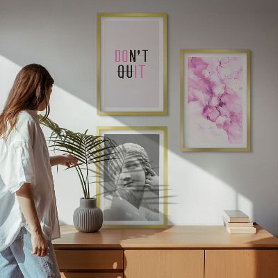 Bilder-3er-set mit rahmen Abstrakte Aquarellskulptur
