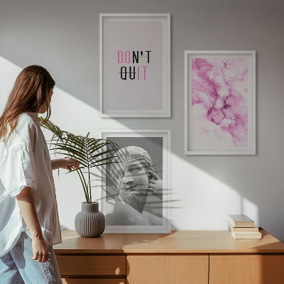 Bilder-3er-set mit rahmen Abstrakte Aquarellskulptur