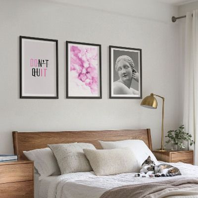 Bilder-3er-set mit rahmen Abstrakte Aquarellskulptur