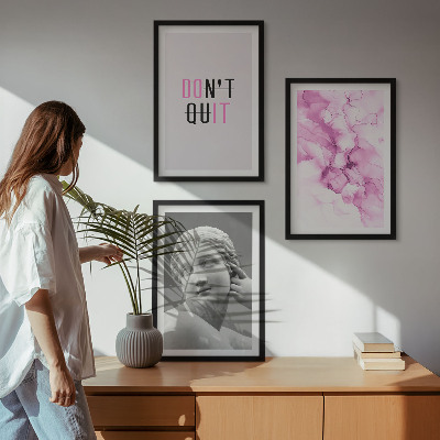 Bilder-3er-set mit rahmen Abstrakte Aquarellskulptur