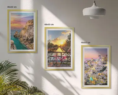 Bilderset Sonnenuntergang am Meer gerahmt