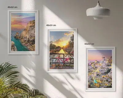 Bilderset Sonnenuntergang am Meer gerahmt