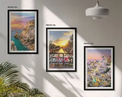 Bilderset Sonnenuntergang am Meer gerahmt