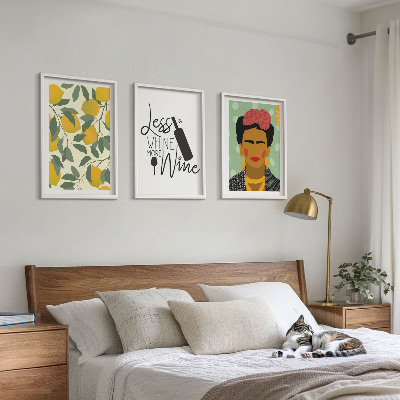 Gerahmtes bilderset Zitronenweinporträt von Frida