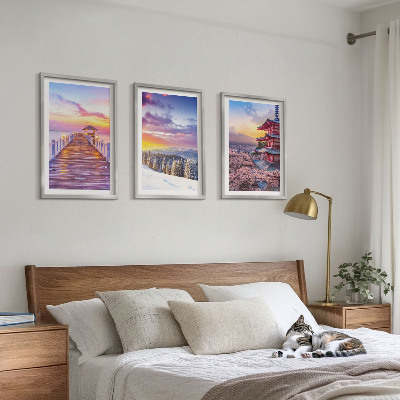 Gerahmtes bilderset Romantische Himmelslandschaften