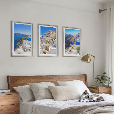 Bilder-3er-set mit rahmen Landschaftsarchitektur Oia Santorini