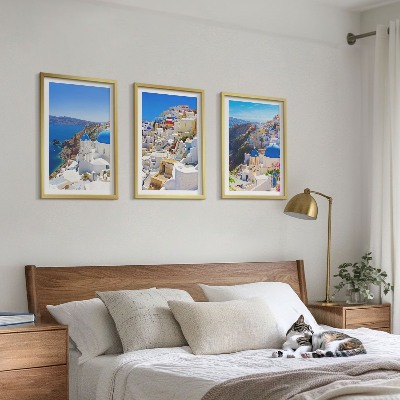 Bilder-3er-set mit rahmen Landschaftsarchitektur Oia Santorini