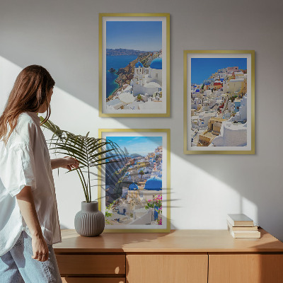 Bilder-3er-set mit rahmen Landschaftsarchitektur Oia Santorini