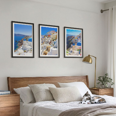 Bilder-3er-set mit rahmen Landschaftsarchitektur Oia Santorini