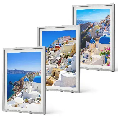 Landschaftsarchitektur Oia Santorini 3er-Set Bilder mit Rahmen