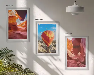 Wüstenschluchten aus der Ballonfahrt gerahmtes Bilderset