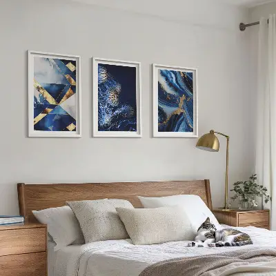 Gerahmtes Bilderset mit abstrakten, eleganten Mustern