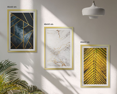 Gerahmtes bilderset Geometrische Muster und Vegetation