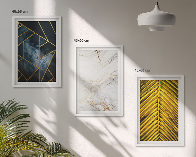 Gerahmtes bilderset Geometrische Muster und Vegetation