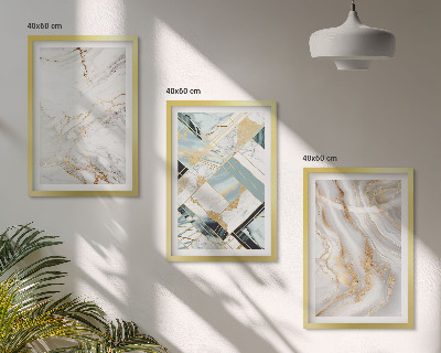 Bilder-3er-set mit rahmen Elegante Marmormuster