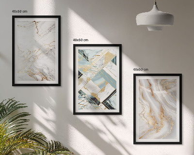 Bilder-3er-set mit rahmen Elegante Marmormuster