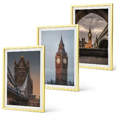 London Bridge und Big Ben Wandbild 3er-Set mit Rahmen