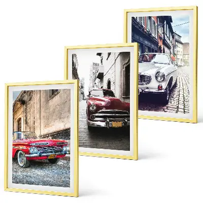 Oldtimer in Städten 3er-Set Bilder mit Rahmen