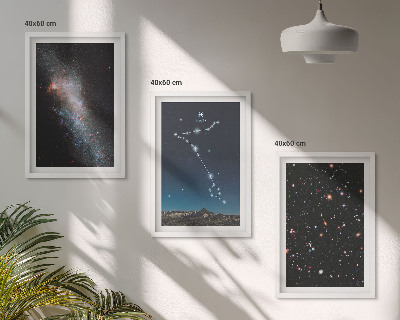 Bilder-3er-set mit rahmen Die kosmischen Landschaften der Fische-Galaxie