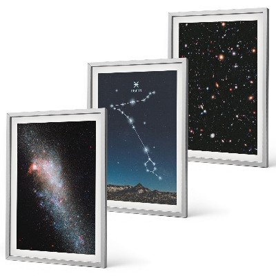 Bilder-3er-set mit rahmen Die kosmischen Landschaften der Fische-Galaxie