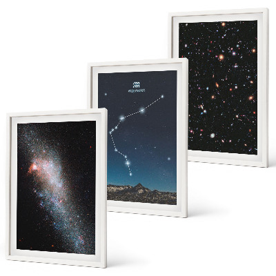 Gerahmtes bilderset Galaxienraum Wassermann