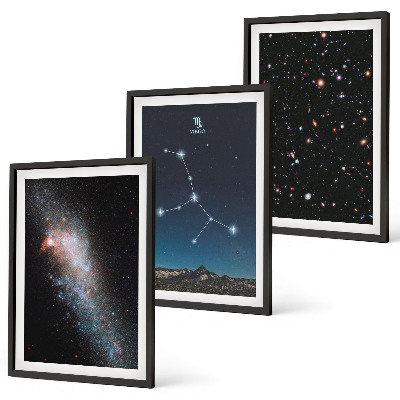Bilder-3er-set mit rahmen Galaxie im Sternbild Jungfrau