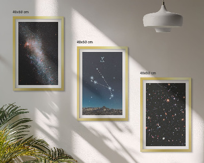 Gerahmtes bilderset Kosmische Landschaften von Galaxien