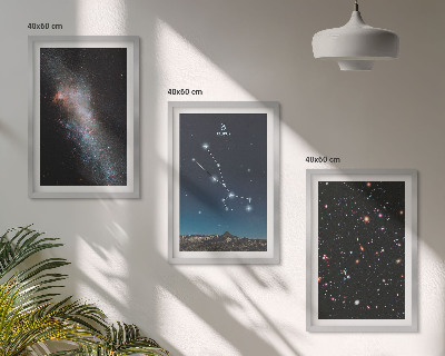 Bilder-3er-set mit rahmen Kosmische Landschaften des Sterns Stier