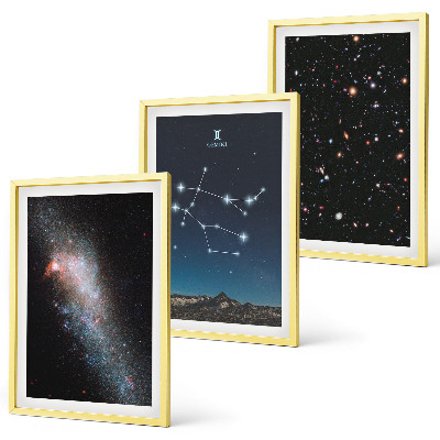 Gerahmtes bilderset Sternzeichen Zwillinge Galaxie