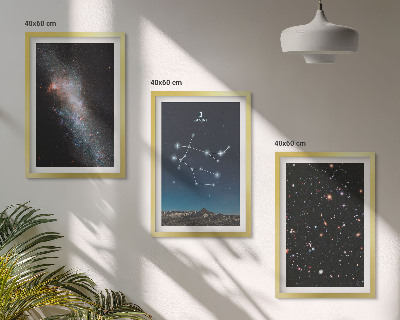 Gerahmtes bilderset Sternzeichen Zwillinge Galaxie